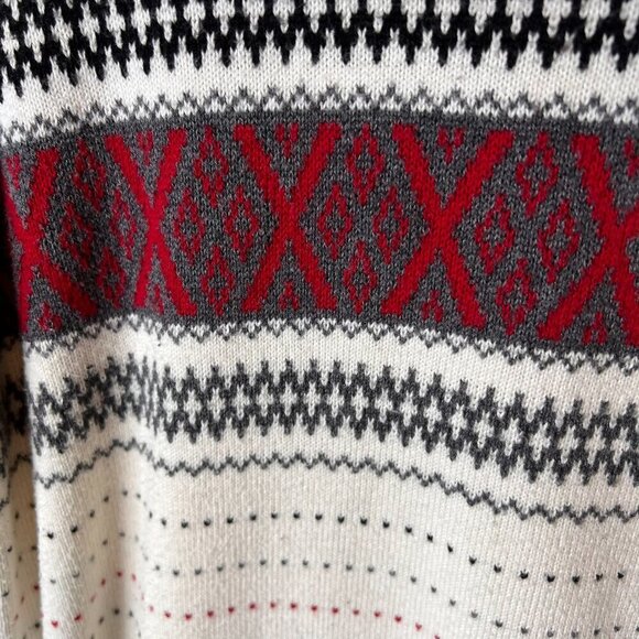 Talbots Sweater Womens Size MP Criss Cross Fair Isle Long Sleeve Cashmere Blend - Picture 7 of 15